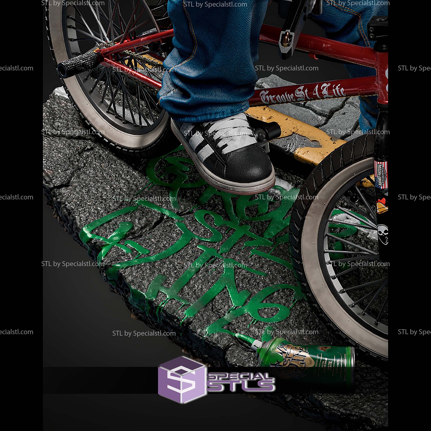 Carl Johnson GTA Bicycle 265mm STL Files 3D Model — view 8