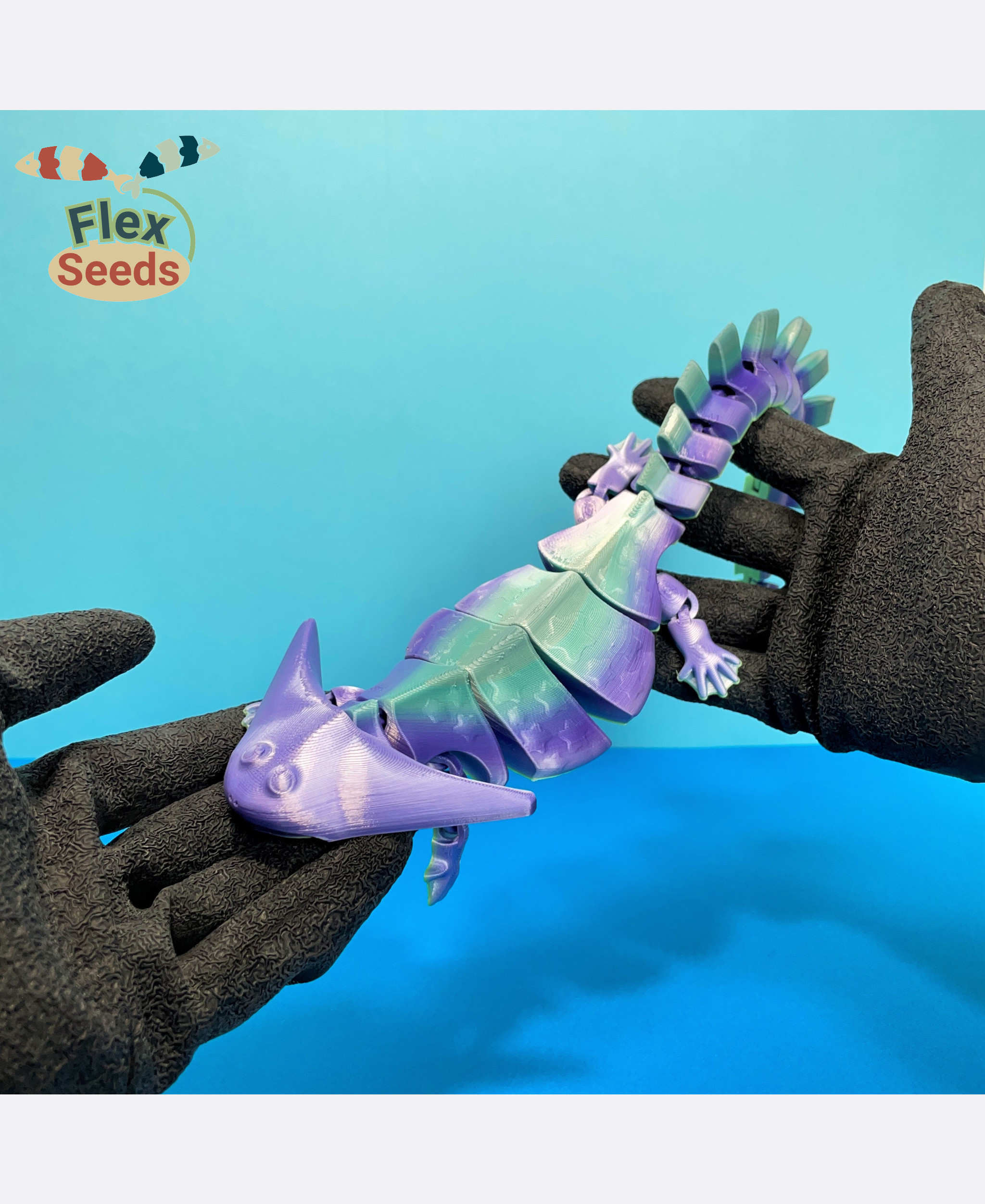 Flexi Diplocaulus (print-in-place) 3D STL Model — view 2
