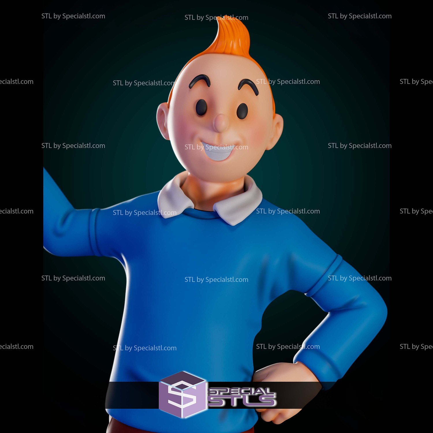Tintin Fanart STL Files 3D Model — view 2