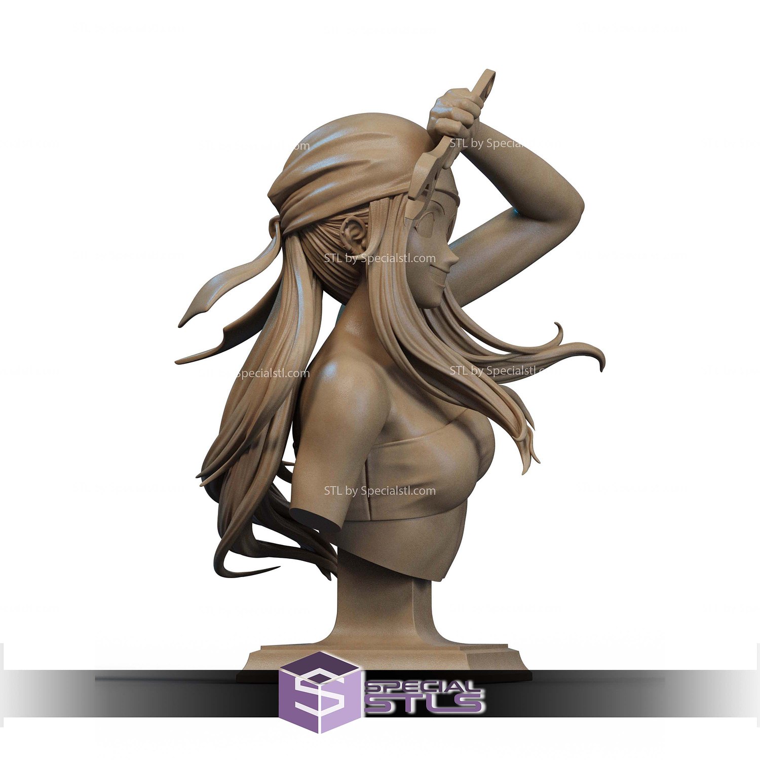 Winry Rockbell Mechanical Bust STL Files 3D Model — view 3