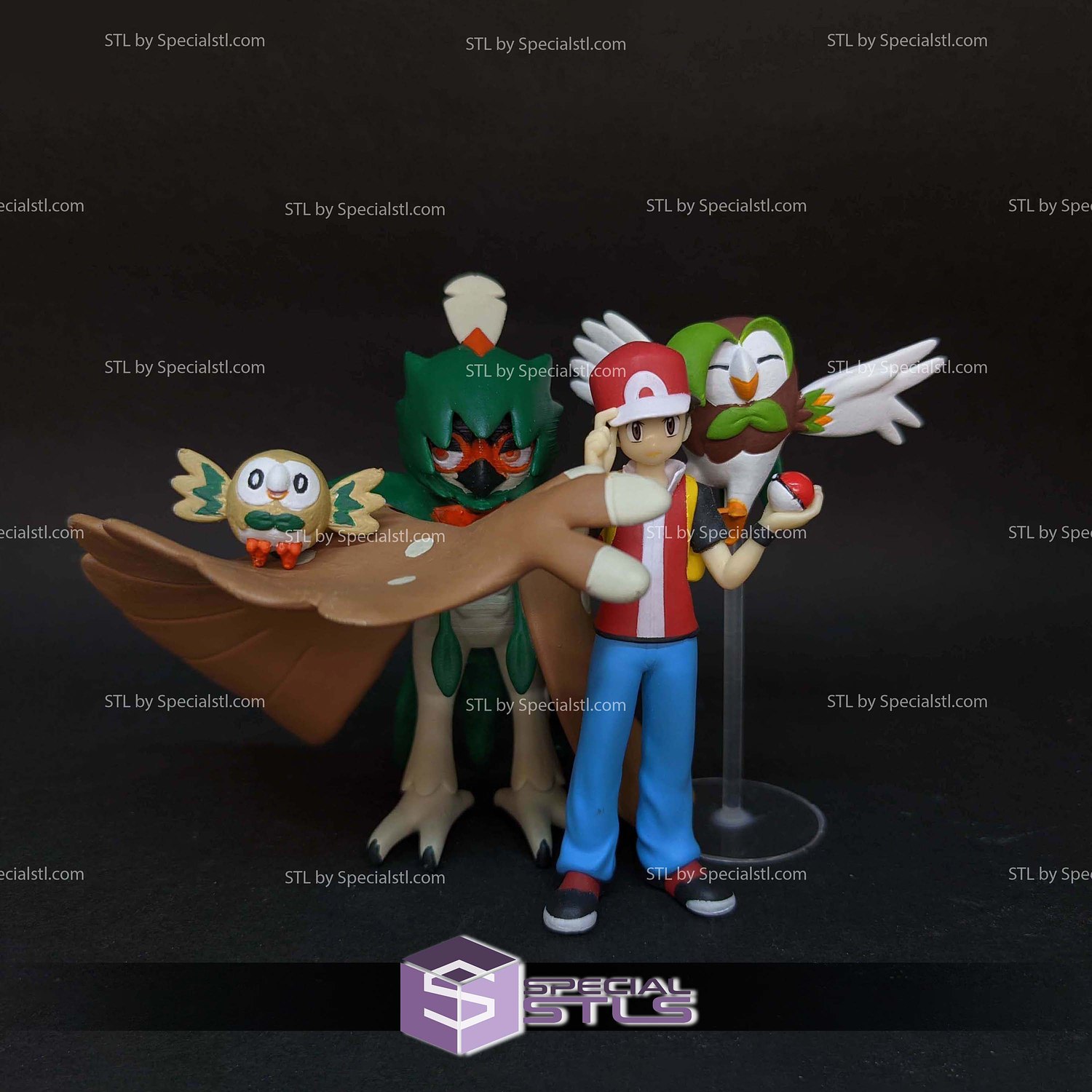 Pokemon STL Collection Rowlet Dartrix Decidueye 3D Model — view 3