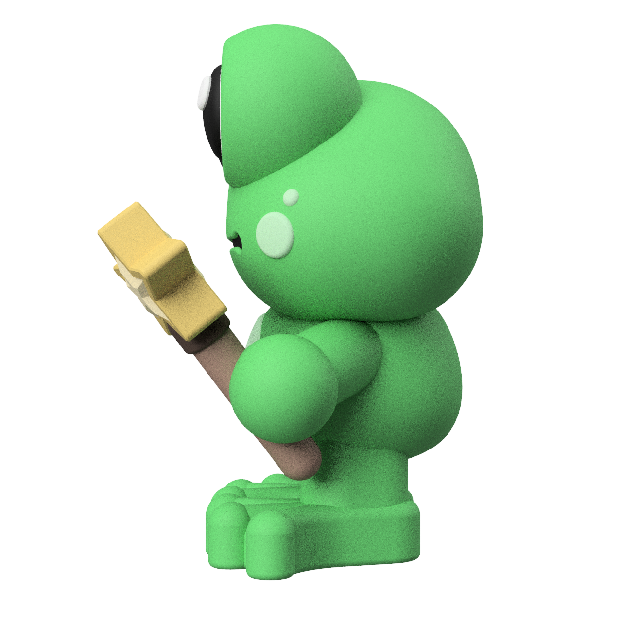 Cute Cryptid Loveland Frogman Figure | 3D Printable Royalty-Free STL Model
