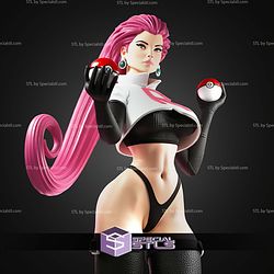 Jessie Pokemon And Pokeball STL Files 3D Model