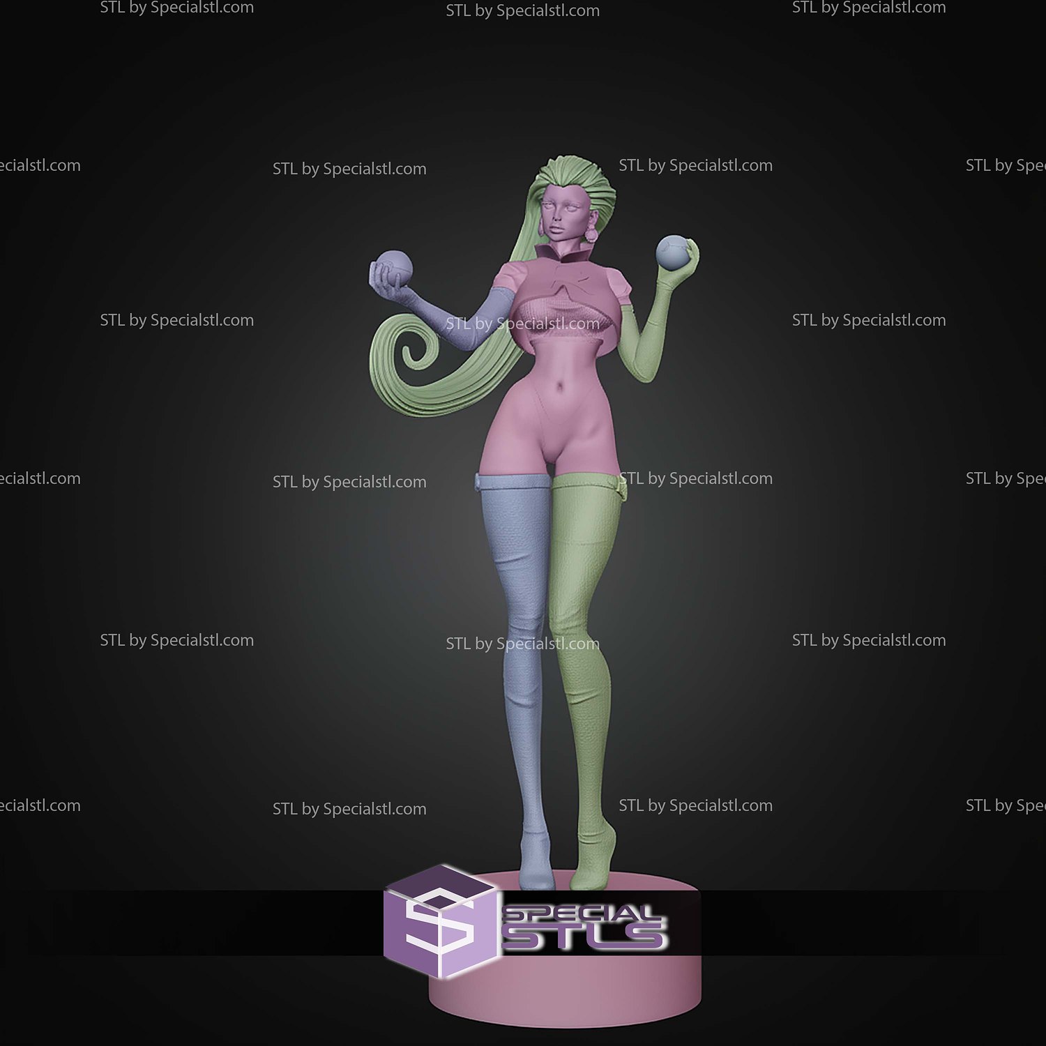 Jessie Pokemon And Pokeball STL Files 3D Model — view 8
