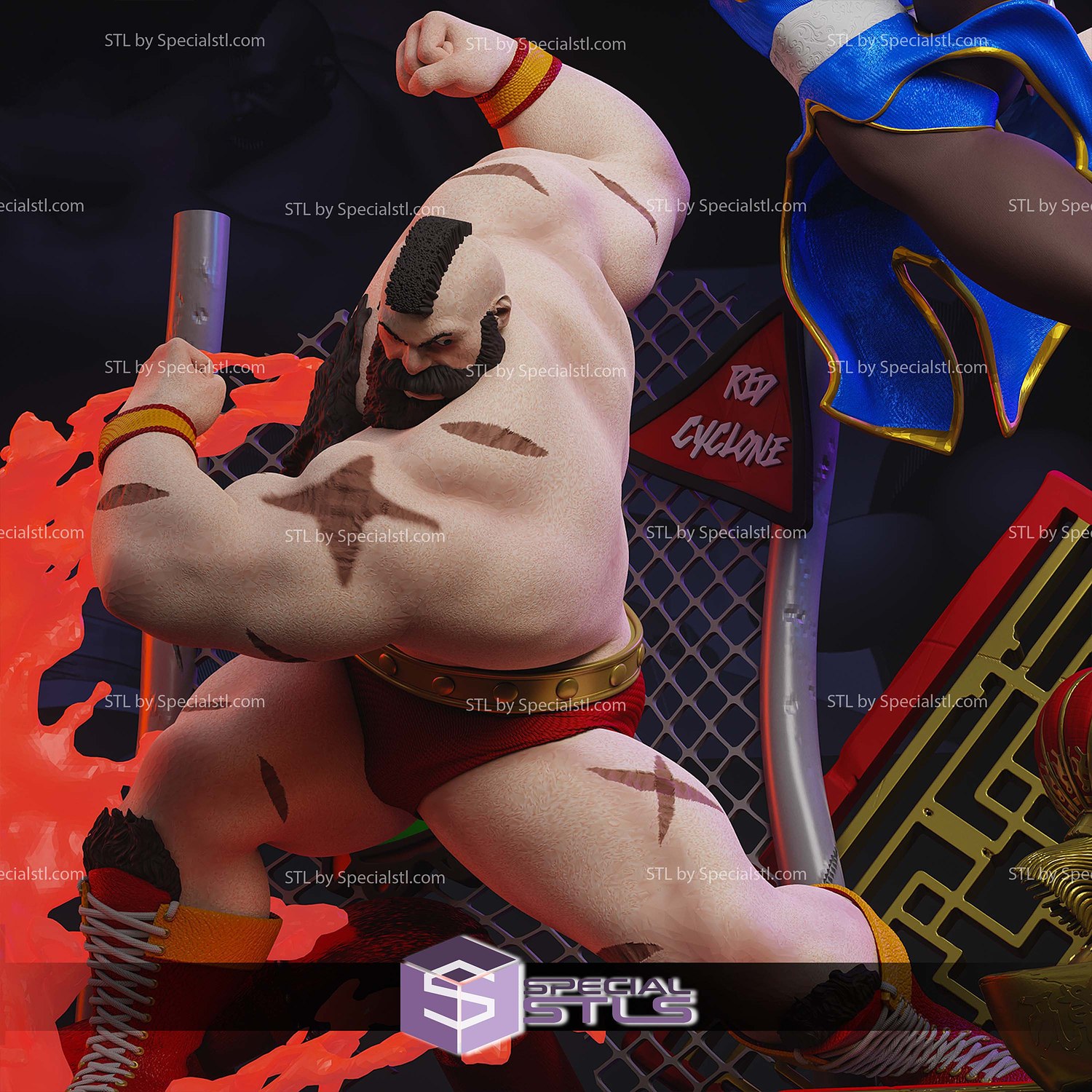 Chun Li vs Zangief Combitation 3D Printer Files STL Model — view 5
