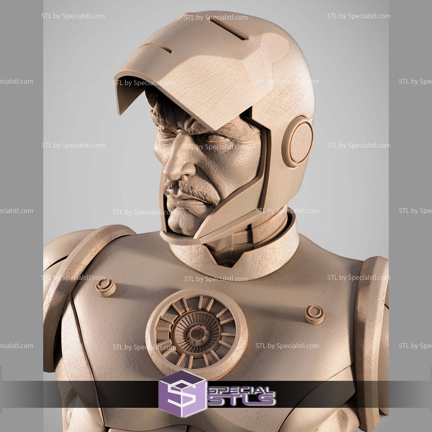 Ironman Comics Portrait Bust 3D Printer Files STL Model — view 3