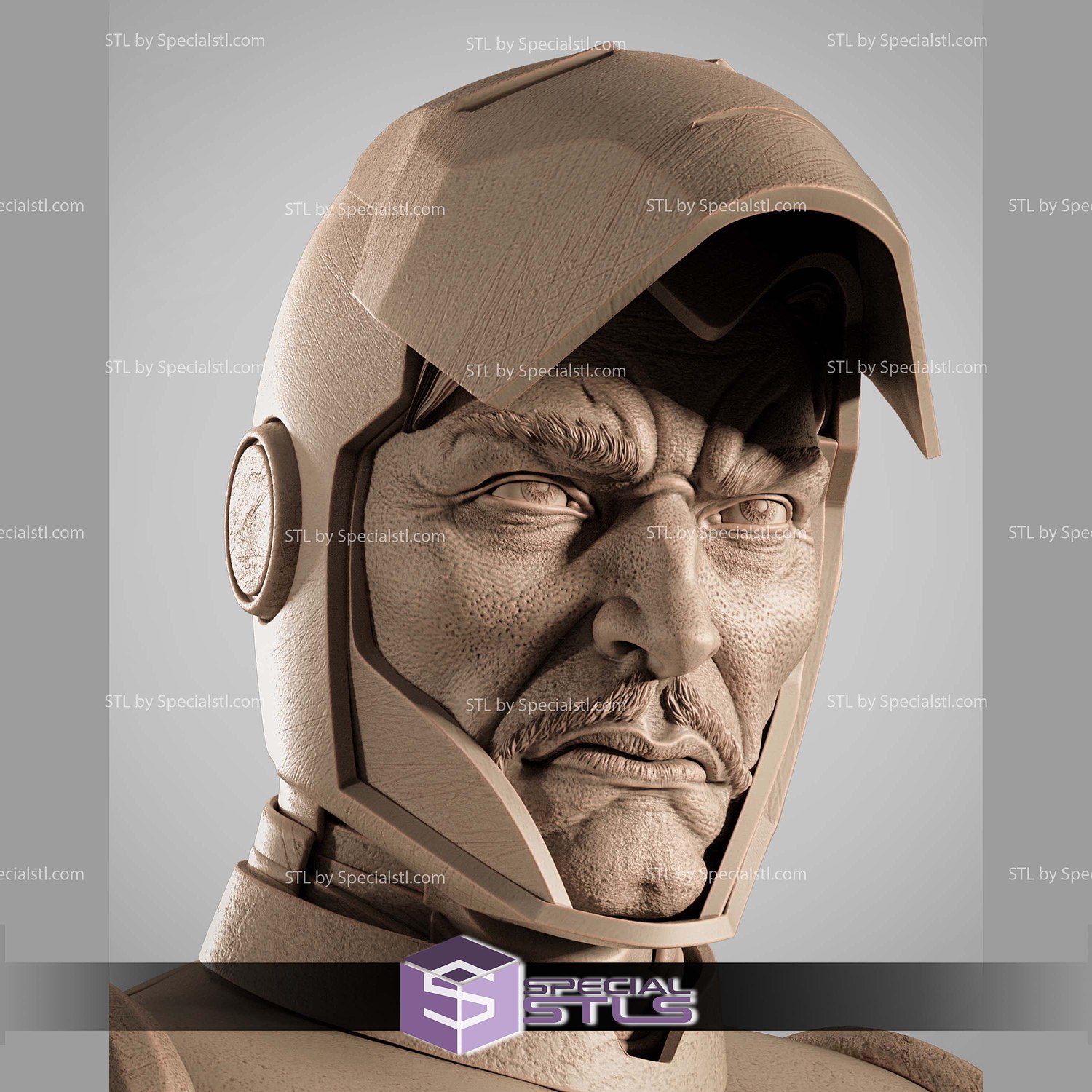 Ironman Comics Portrait Bust 3D Printer Files STL Model — view 4