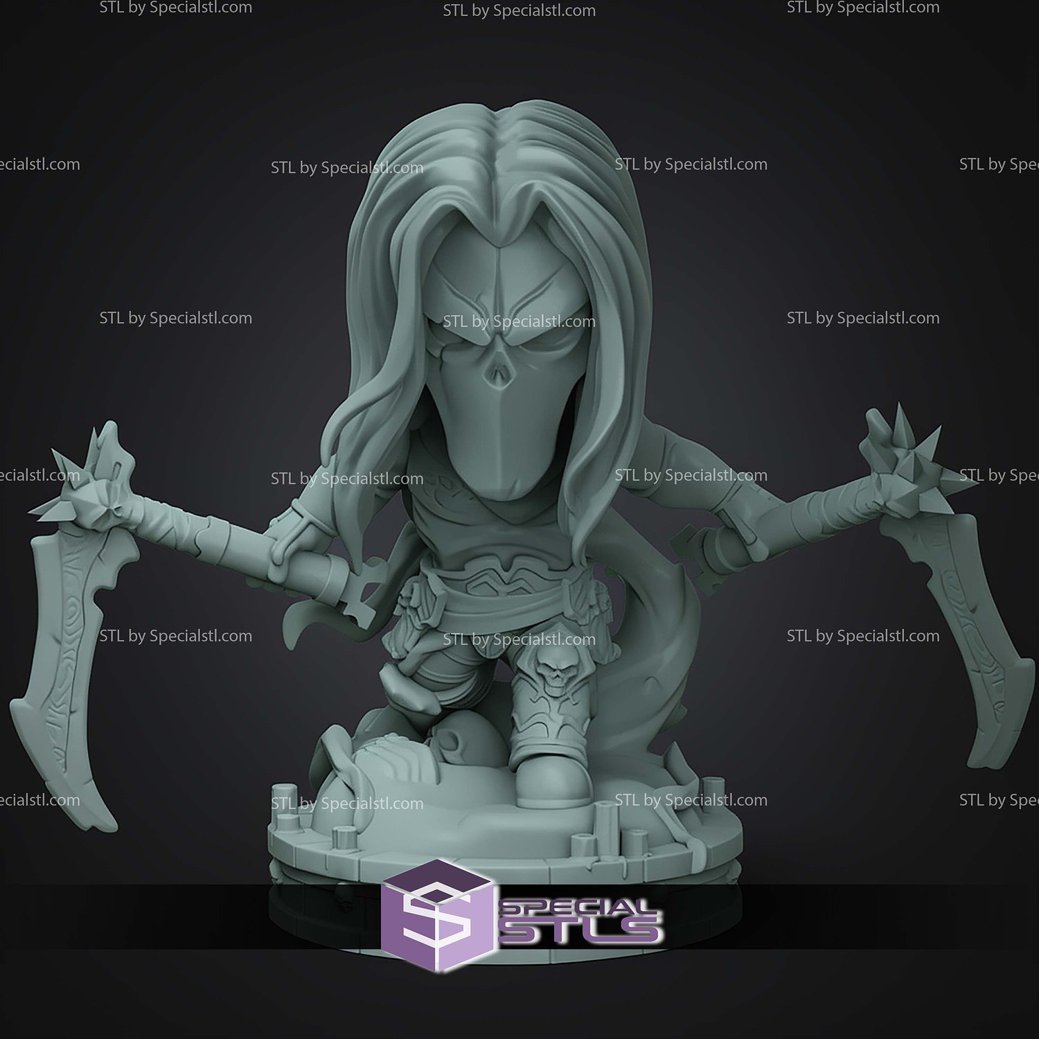 Chibi STL Collection Darksiders Death 3D Model — view 3