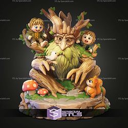 Chibi Tree Beard Lord Of The Rings 91mm STL Files 3D Model