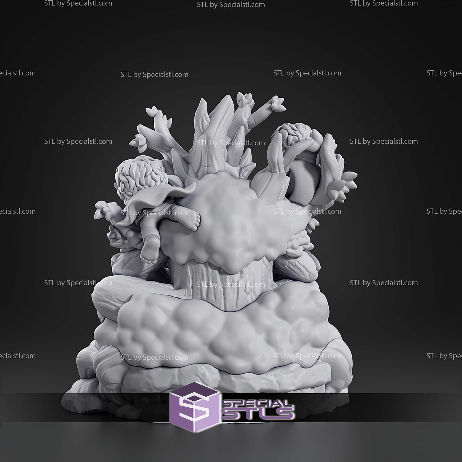 Chibi Tree Beard Lord Of The Rings 91mm STL Files 3D Model — view 5