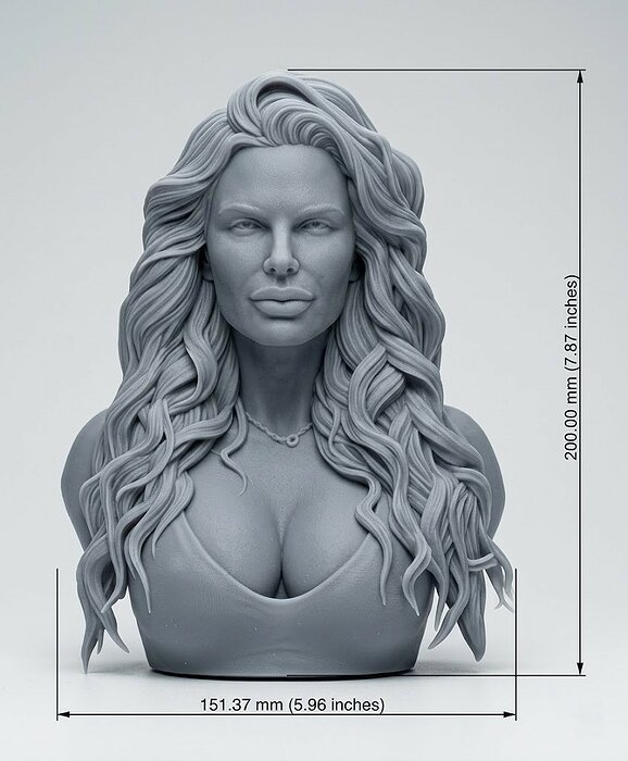 Phoenix Marie bust 3D OBJ Model — view 2