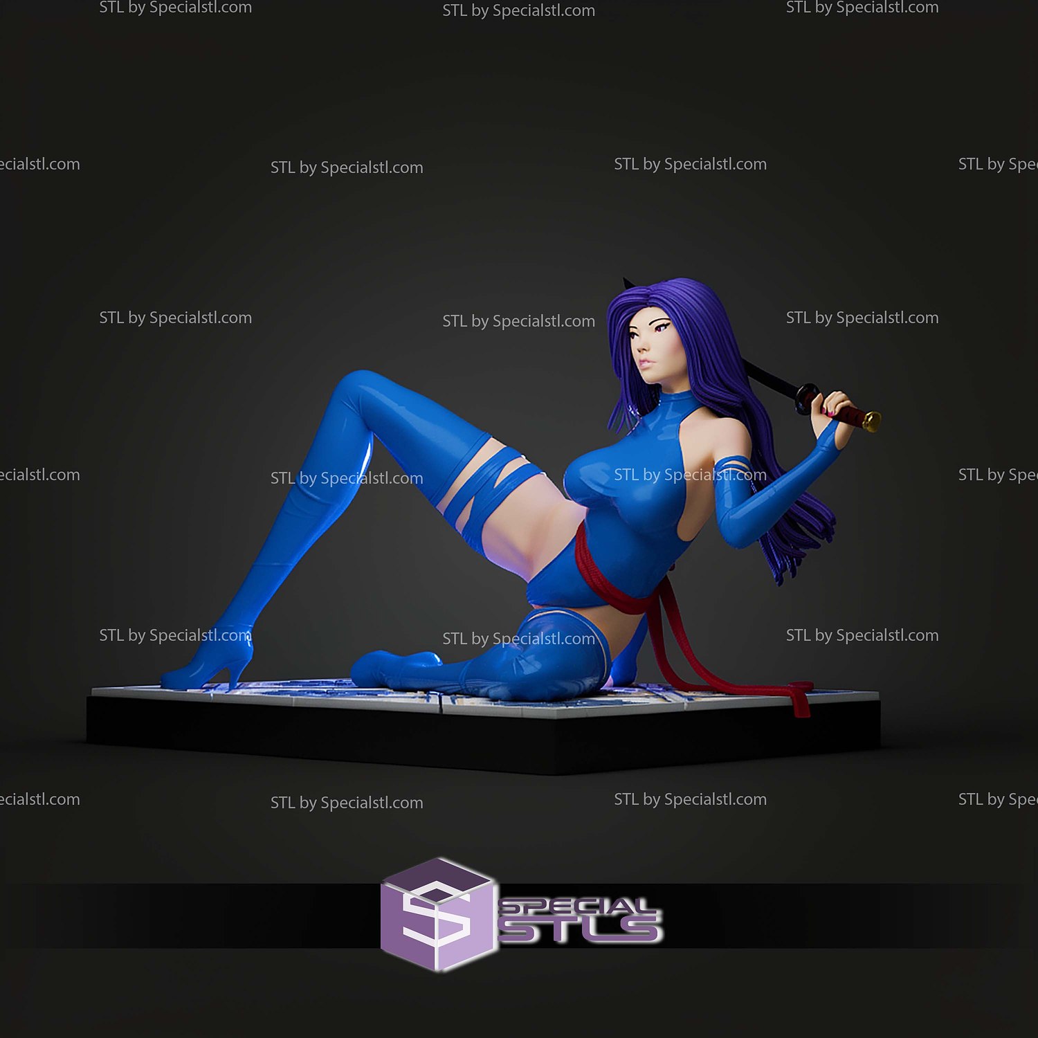 Psylock Sexy Pose STL Files 3D Model — view 3