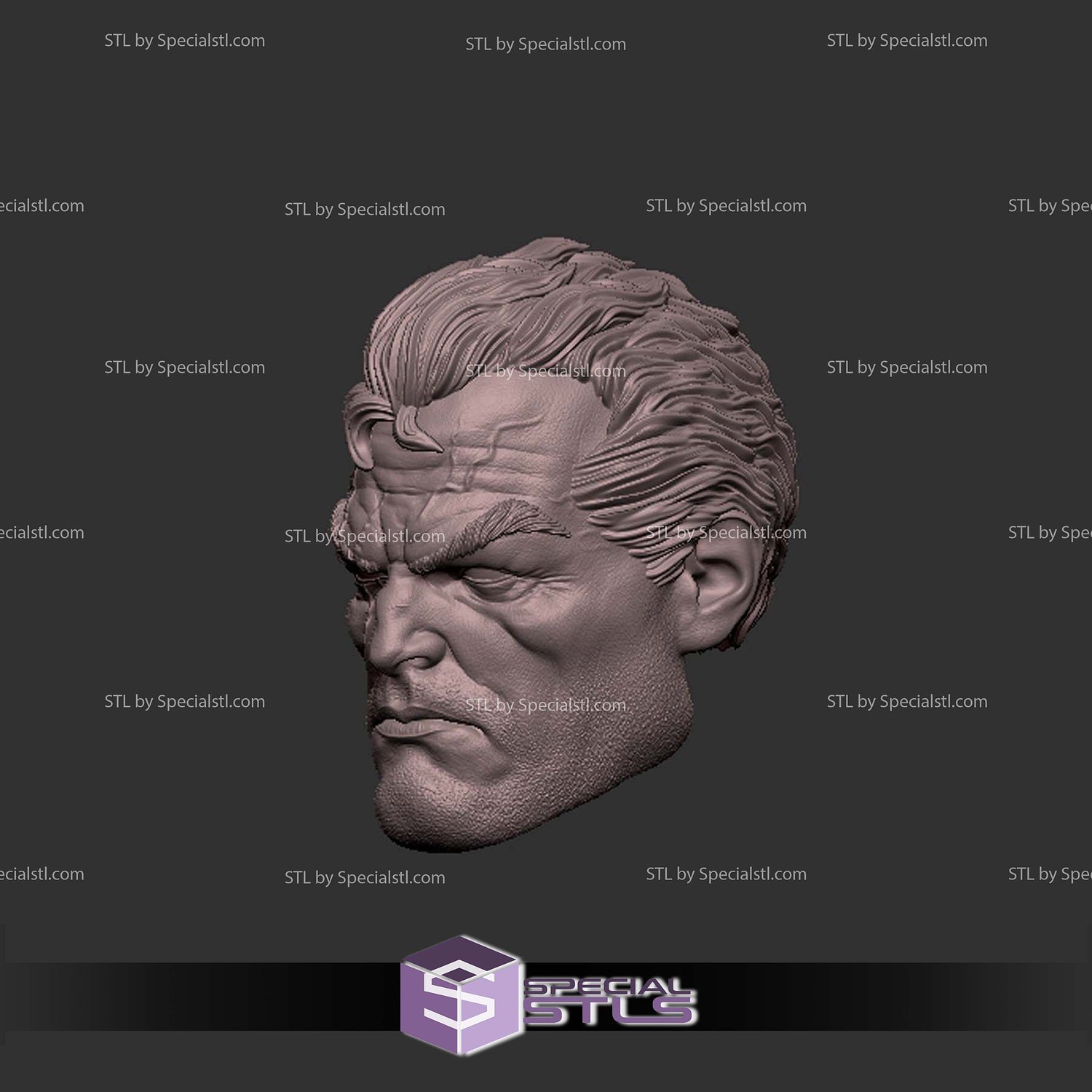 Custom Head STL Cable X Men 3D Model — view 2