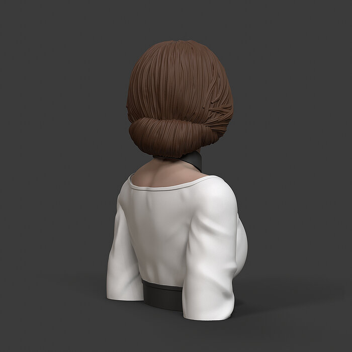 Girl P 3D print model bust of star wars character OBJ Model — view 3