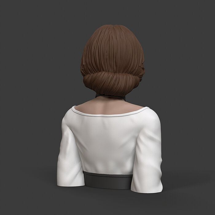 Girl P 3D print model bust of star wars character OBJ Model — view 4