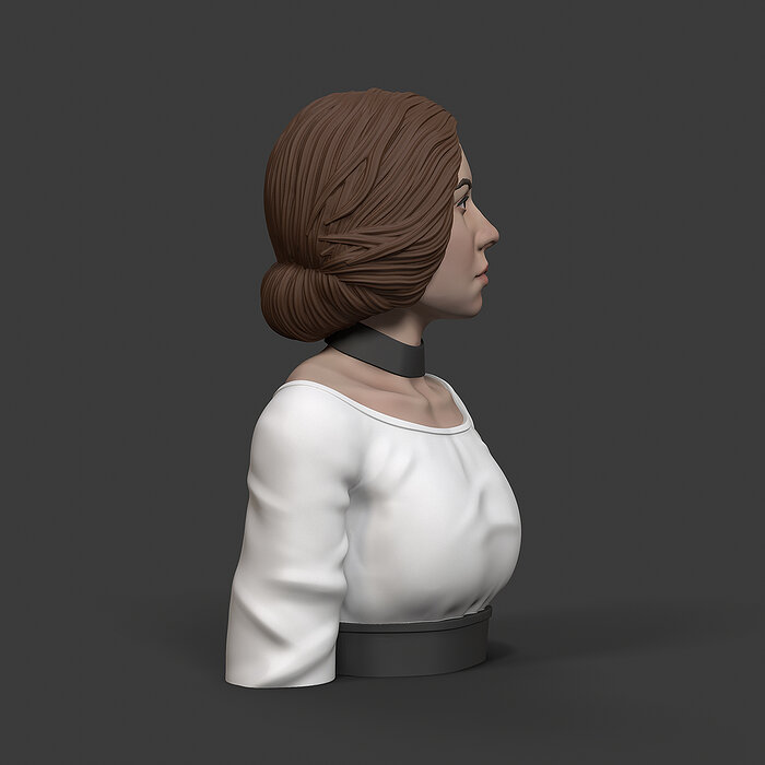 Girl P 3D print model bust of star wars character OBJ Model — view 6