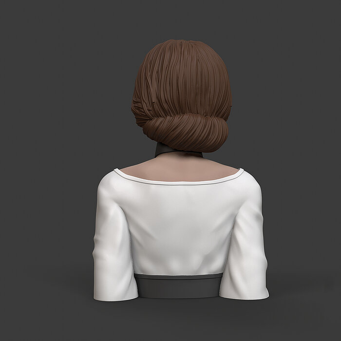 Girl P 3D print model bust of star wars character OBJ Model — view 7