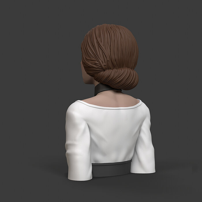 Girl P 3D print model bust of star wars character OBJ Model — view 8