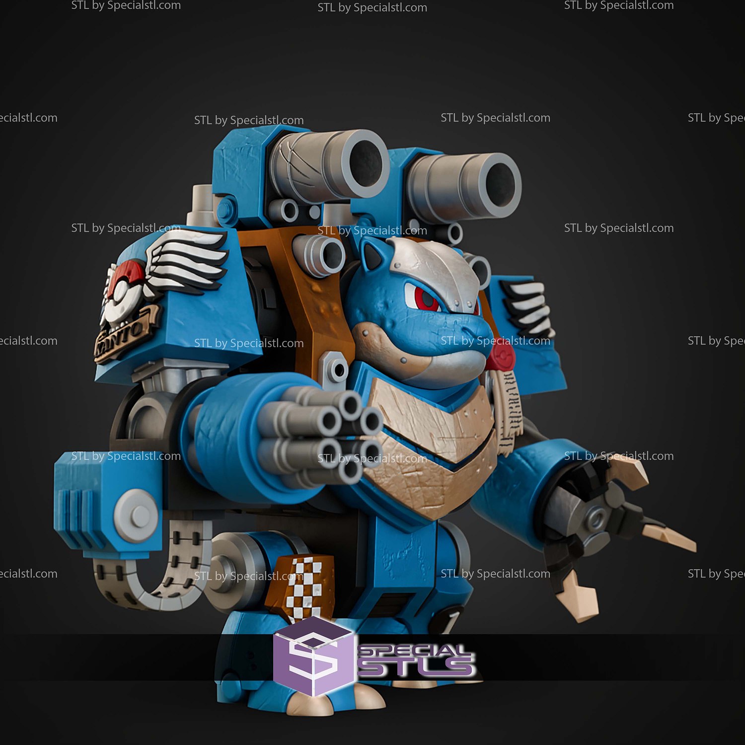 Blastoise Dreadnought Mashup STL Files 3D Model — view 2