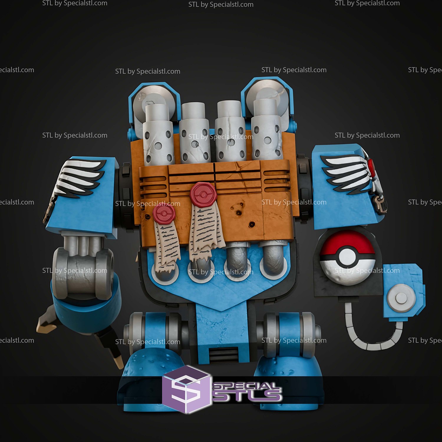 Blastoise Dreadnought Mashup STL Files 3D Model — view 3