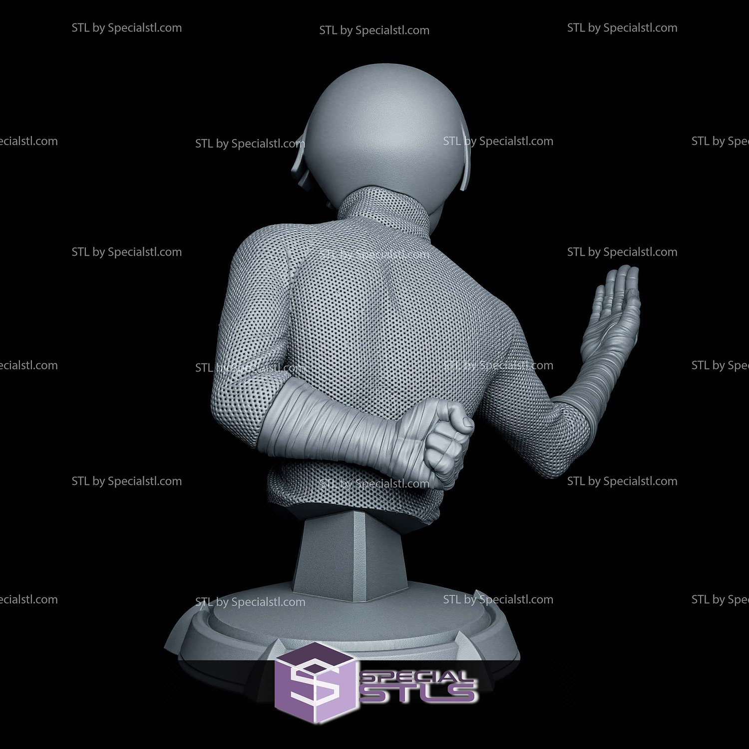 Rock Lee Bust 145mm 3D Printer Files STL Model — view 3