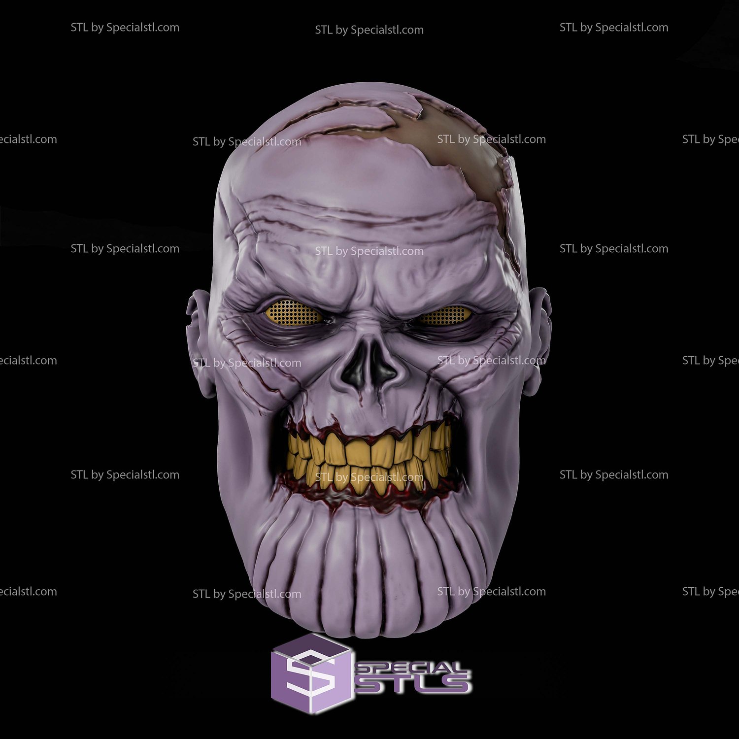 Cosplay STL Files Zombie Thanos Helmet 3D Model — view 2