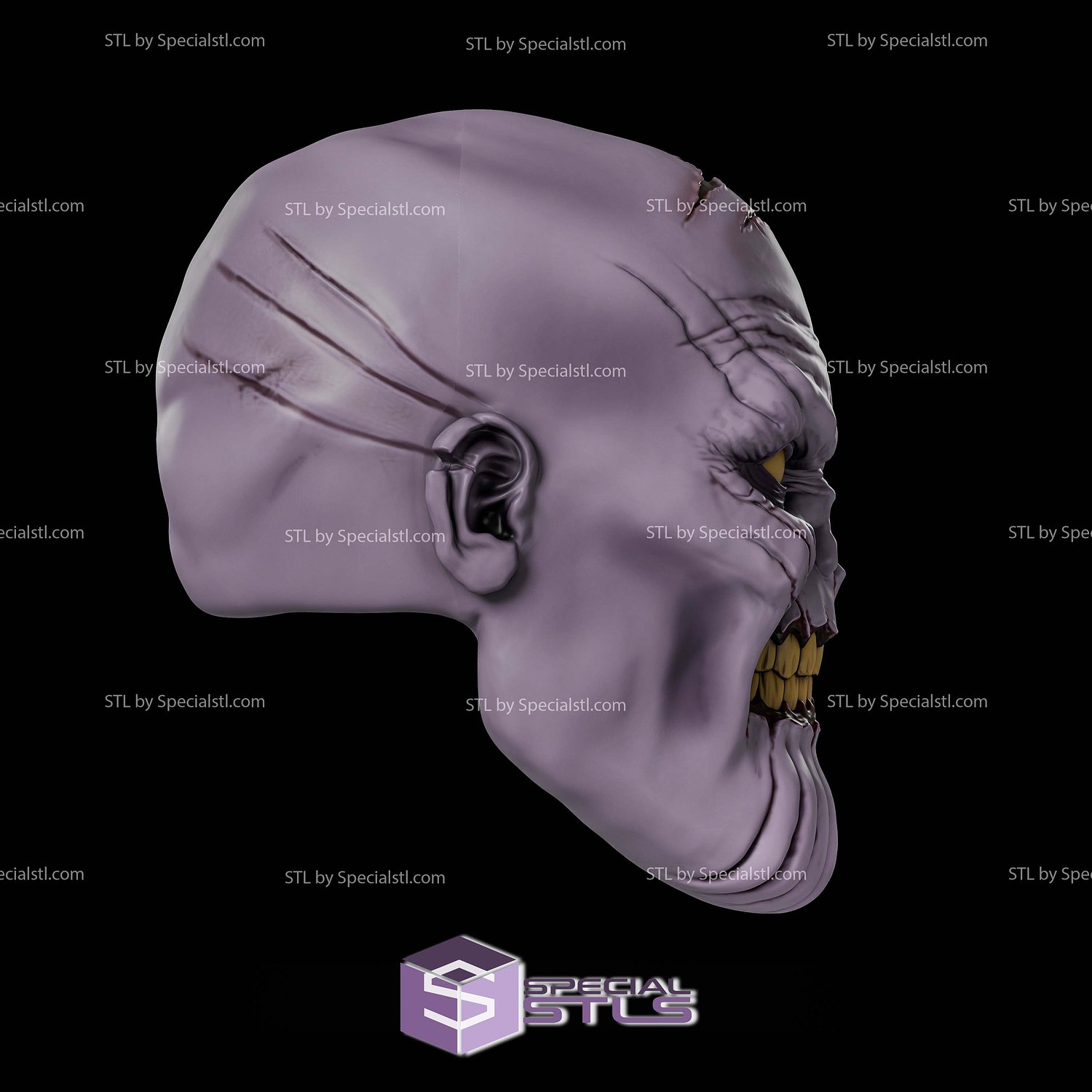 Cosplay STL Files Zombie Thanos Helmet 3D Model — view 3
