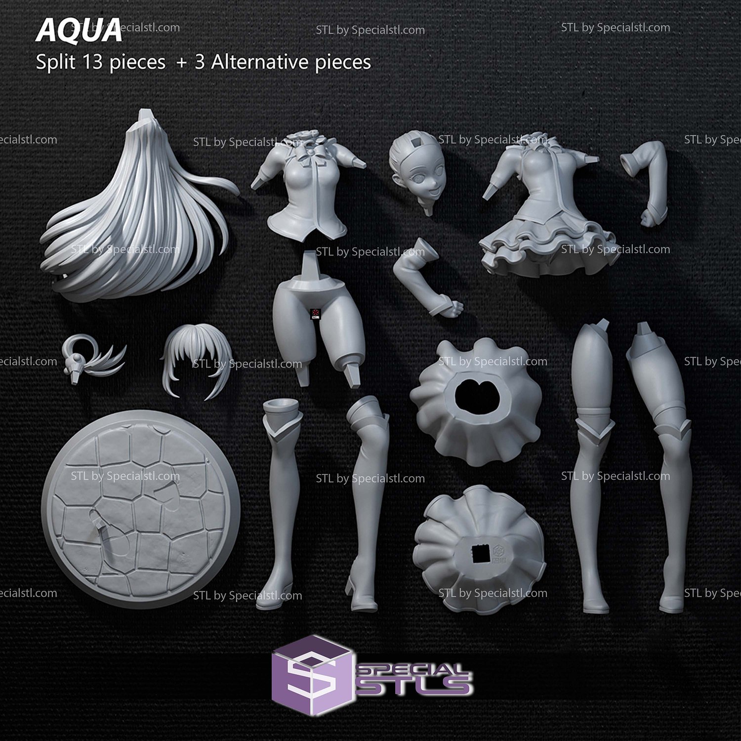 Aqua Konosuba Dress 3D Printer Files STL Model — view 6