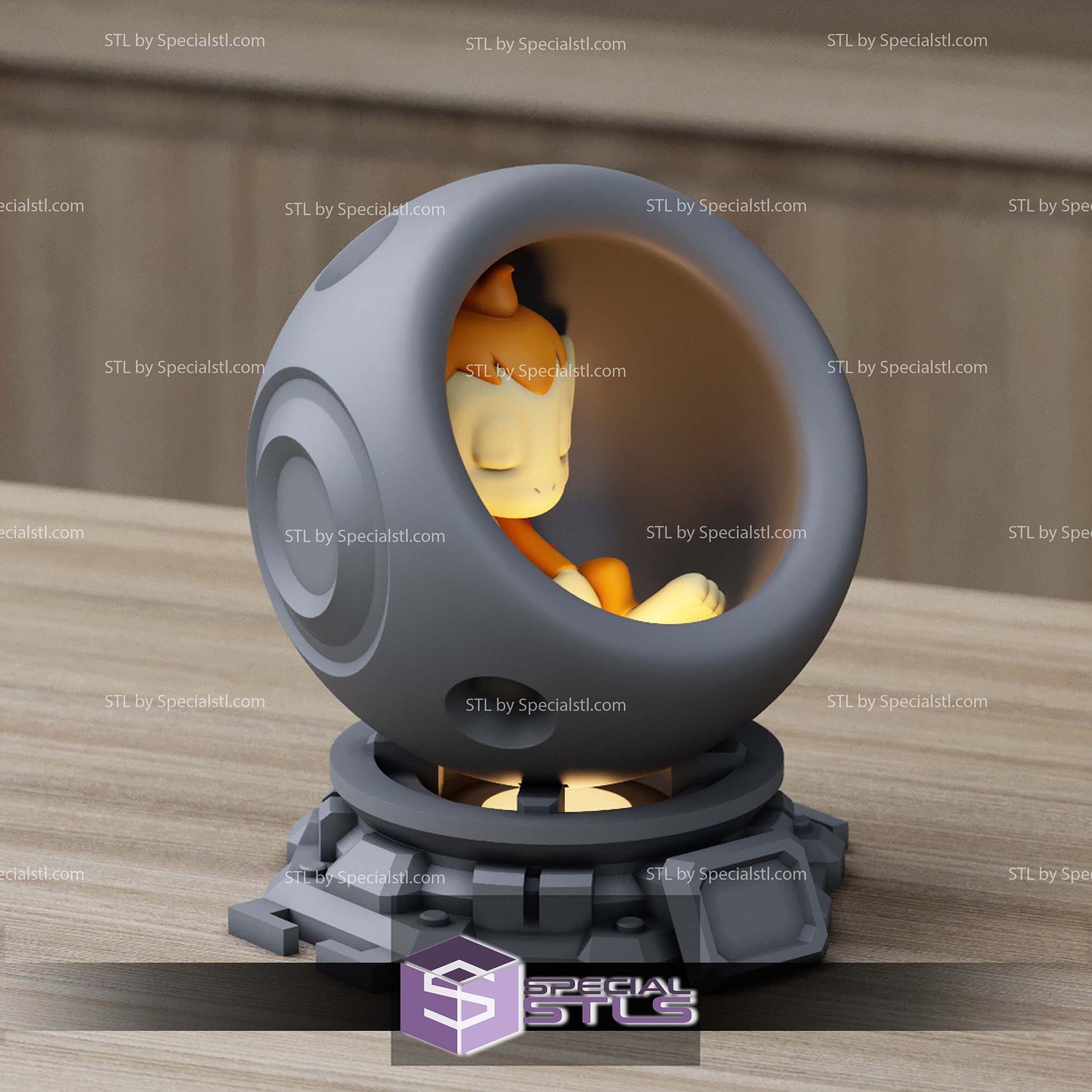 Super Basic Pokemon STL Chimchar Healing Machine 3D Model — view 2