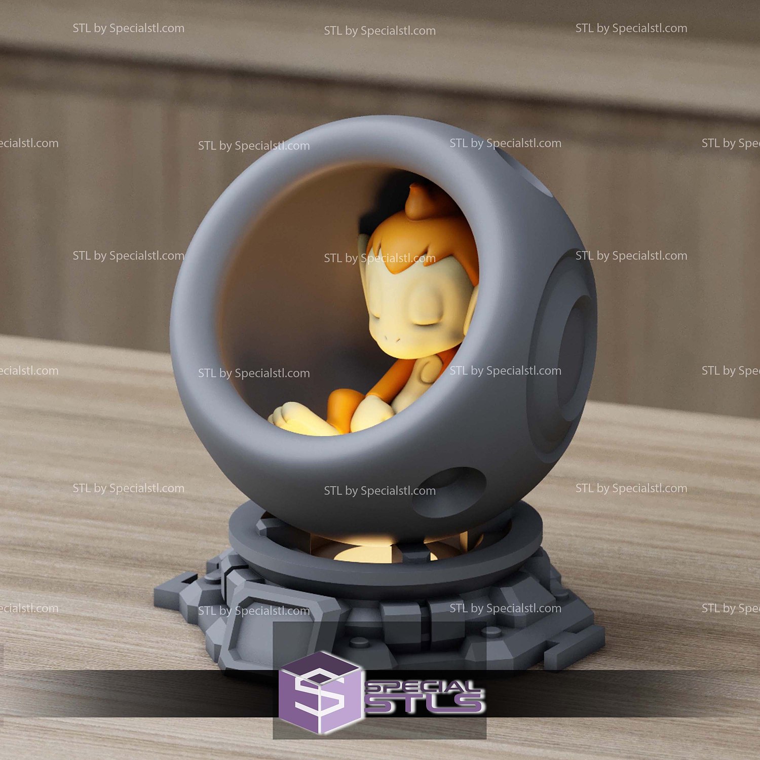 Super Basic Pokemon STL Chimchar Healing Machine 3D Model — view 3