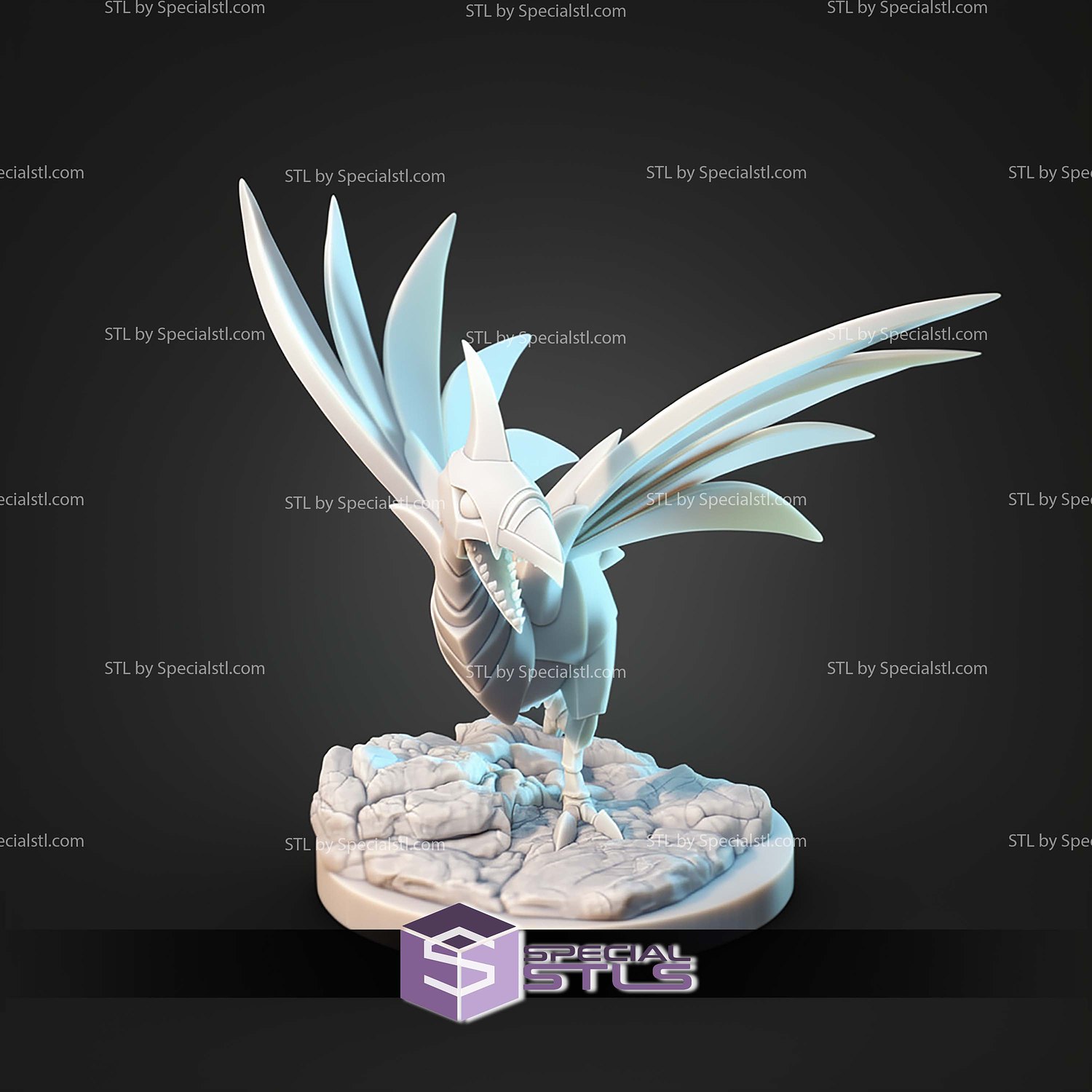 Kaiju Pokemon Skarmory And Mega Skarmory STL Files 3D Model — view 3