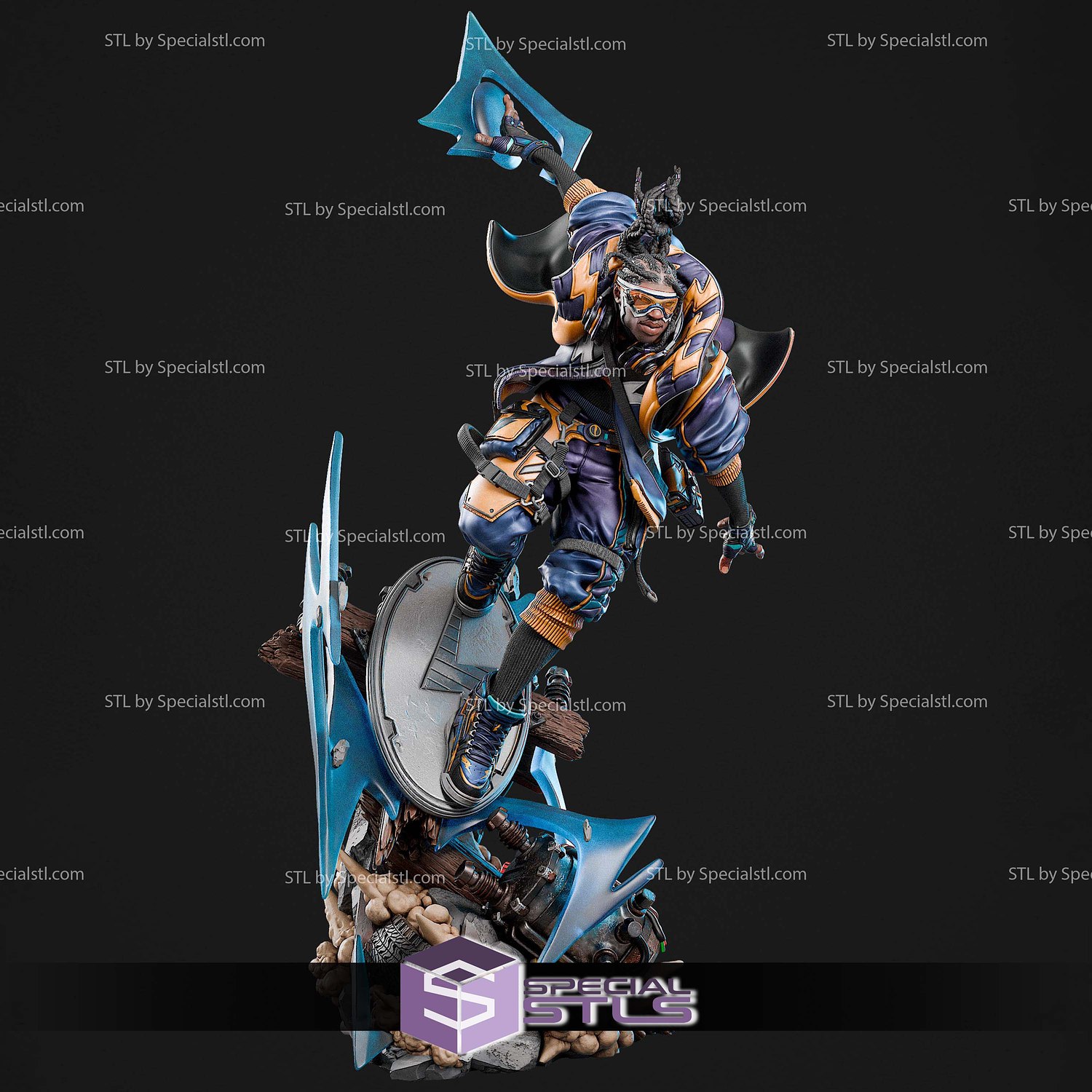 Static Shock Surfing 3D Printer Files STL Model — view 2