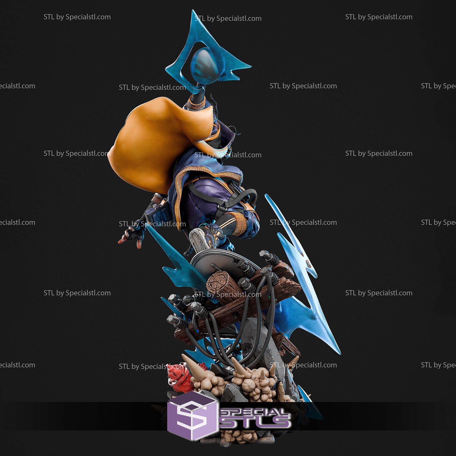 Static Shock Surfing 3D Printer Files STL Model — view 4