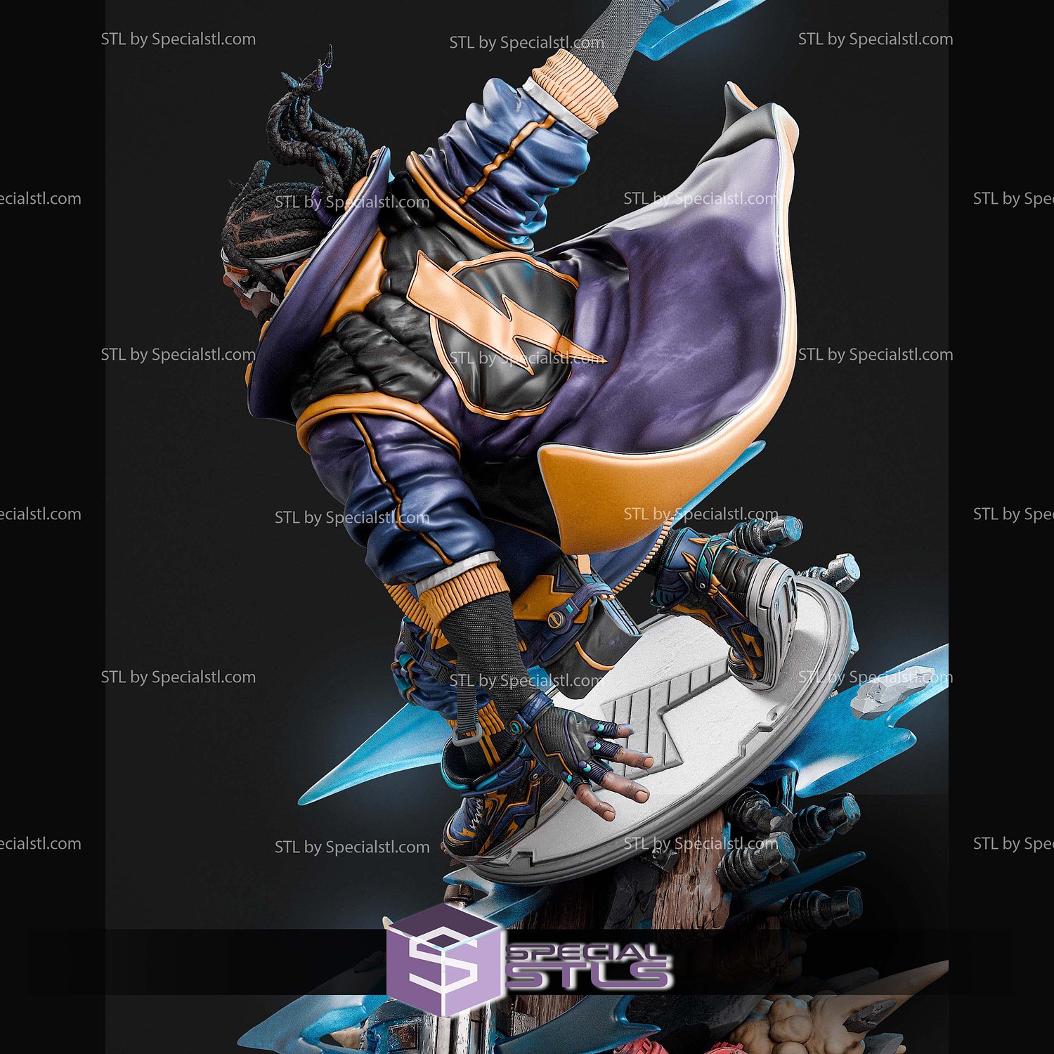 Static Shock Surfing 3D Printer Files STL Model — view 6