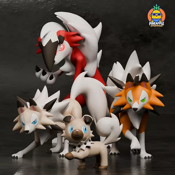 rockruff and lycanrock form 3D STL Model