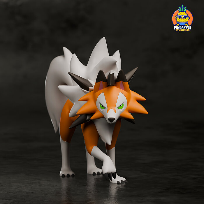 rockruff and lycanrock form 3D STL Model — view 4