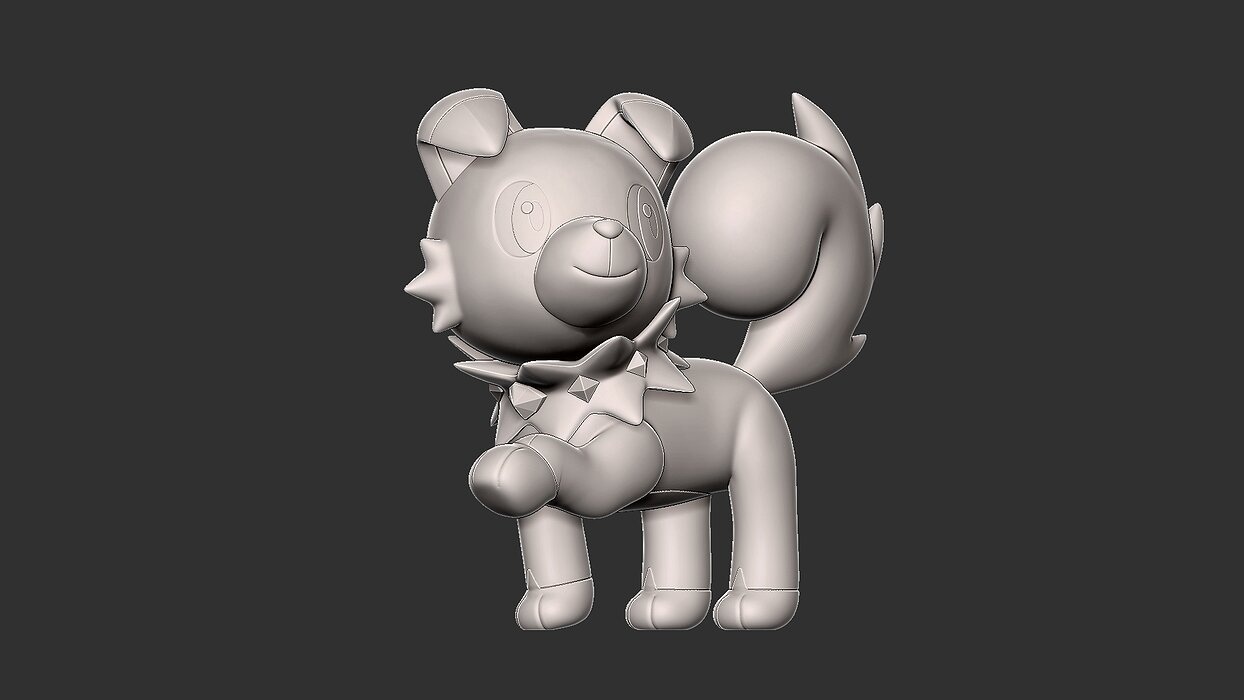 rockruff and lycanrock form 3D STL Model — view 7