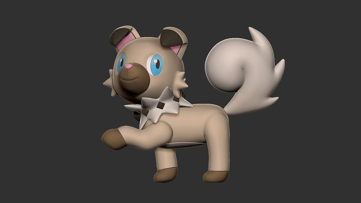 rockruff and lycanrock form 3D STL Model — view 8