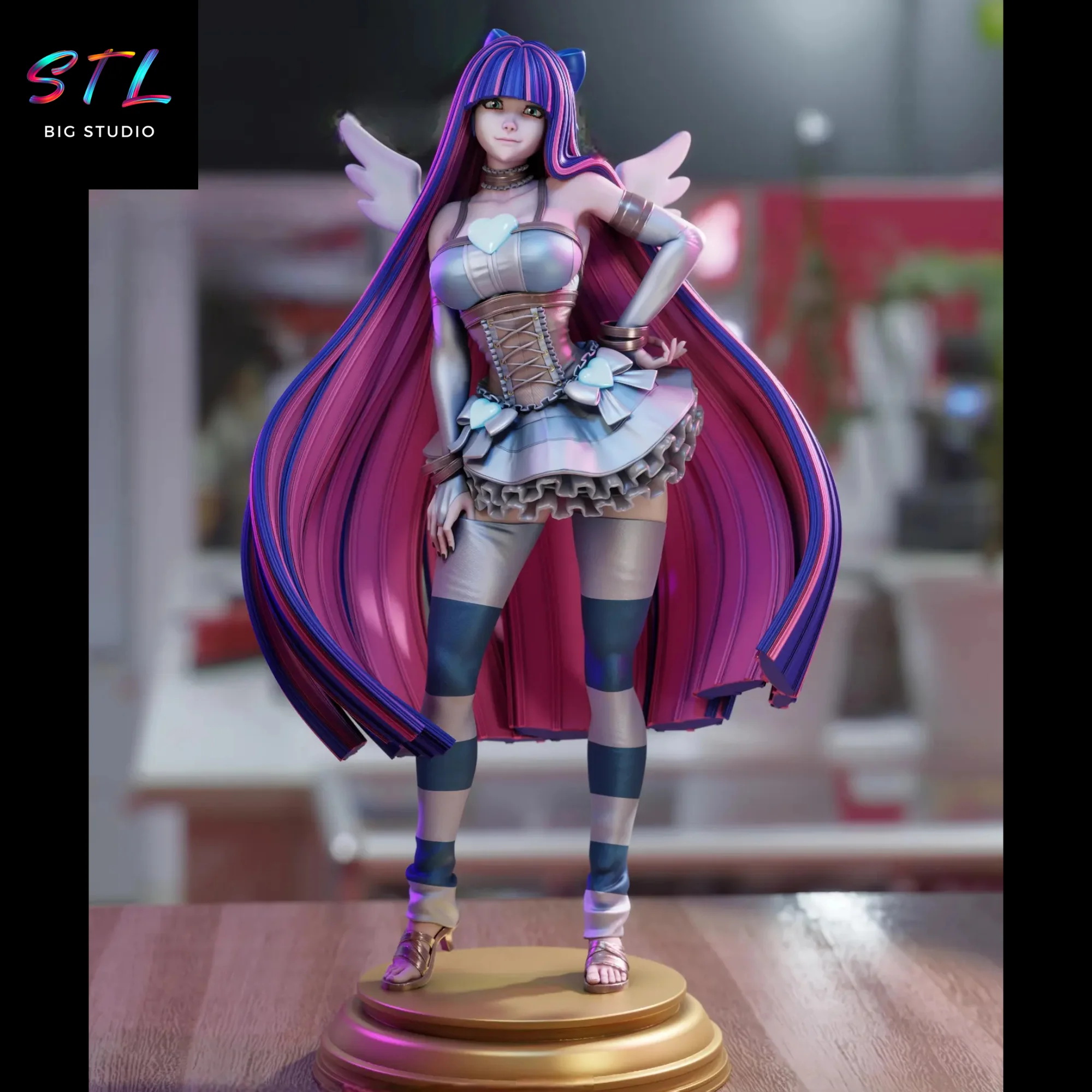 Stocking STL | Panty and Stocking with Garterbelt | Figure for 3D Printing Model