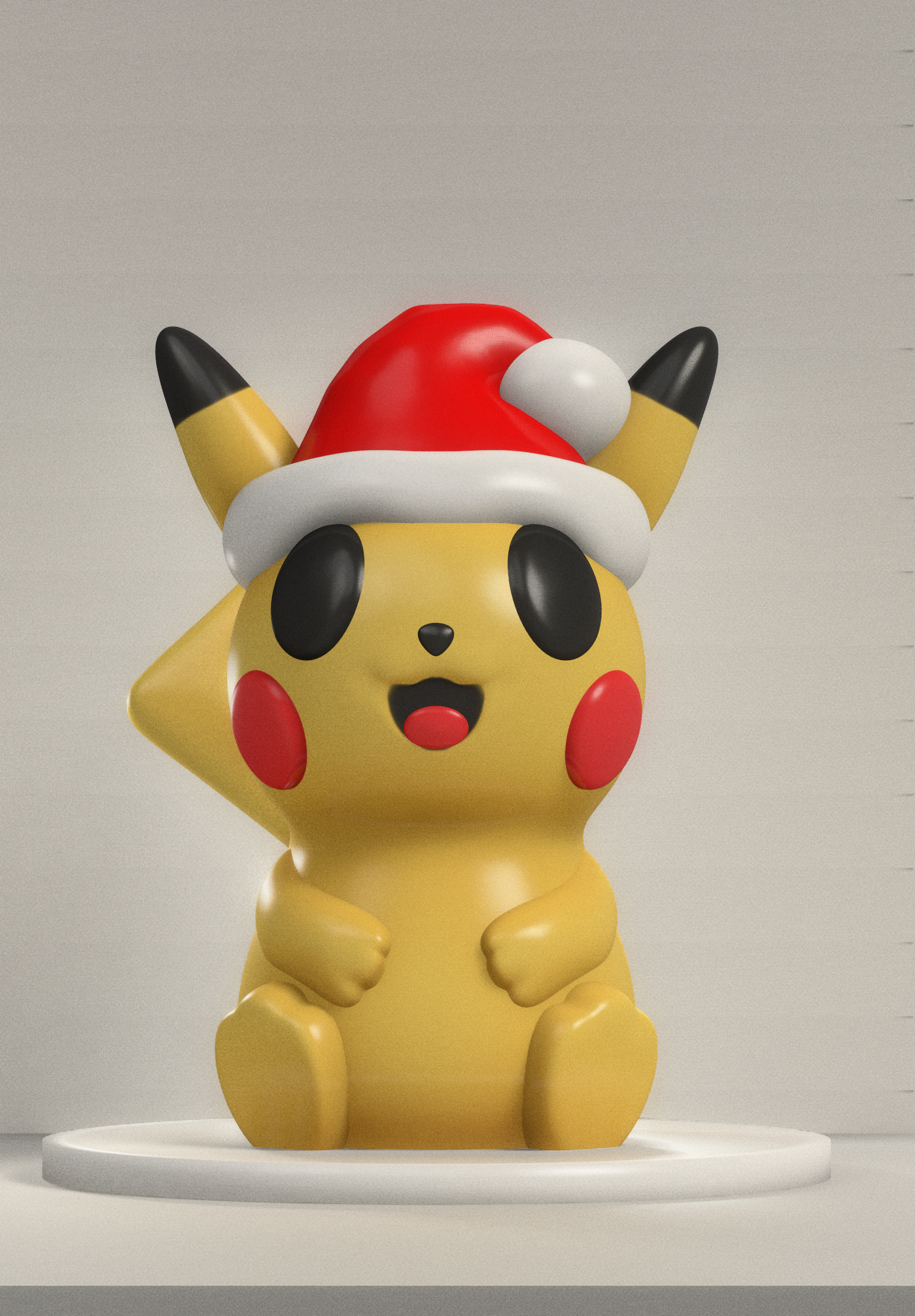Santa Pikachu - Pokemon - No Support 3D STL Model