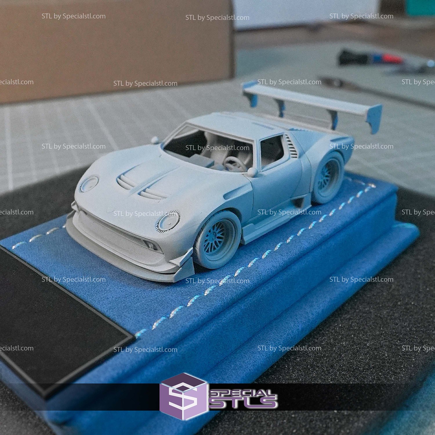 Model Kit Car STL Files Lamborghini Miura 3D Model — view 3