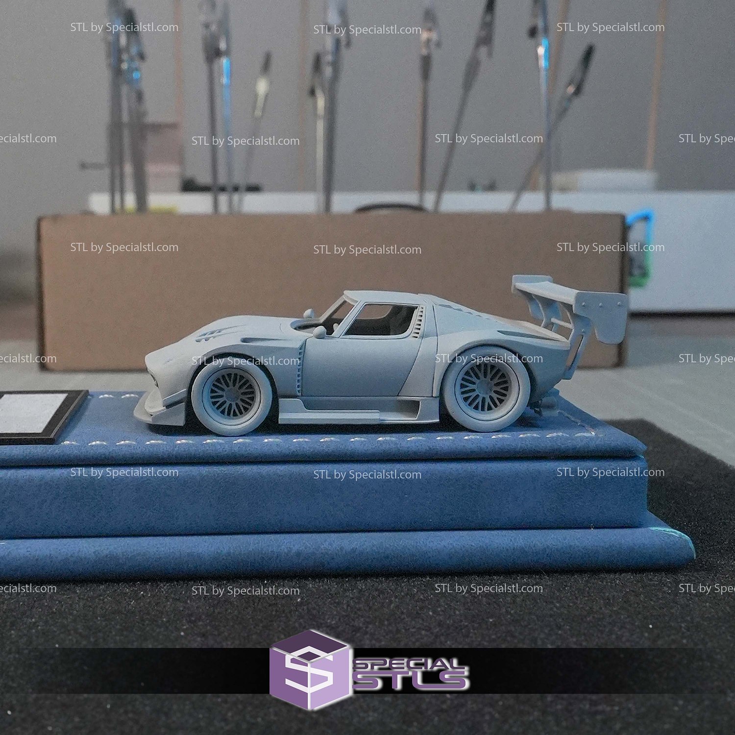 Model Kit Car STL Files Lamborghini Miura 3D Model — view 4