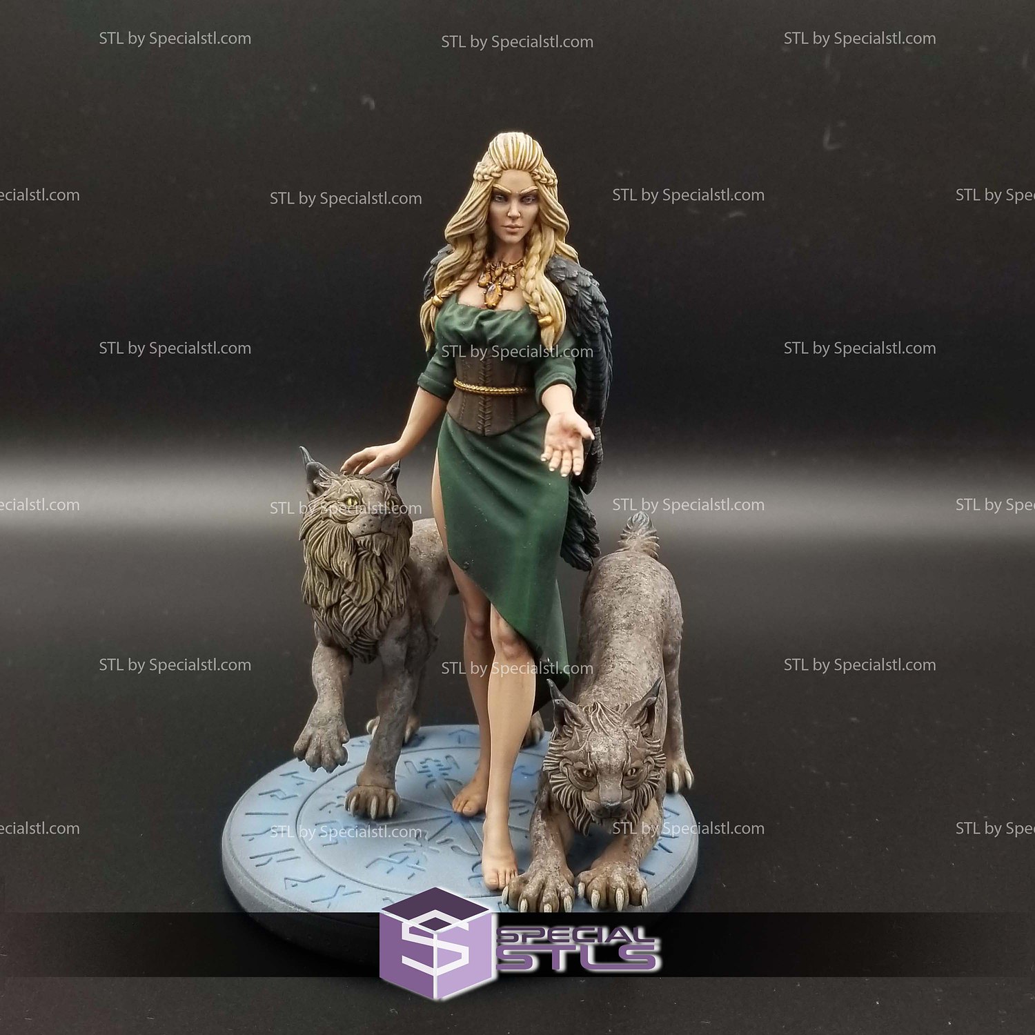 Freya and her lynxes 3D Printer Files STL Model — view 3