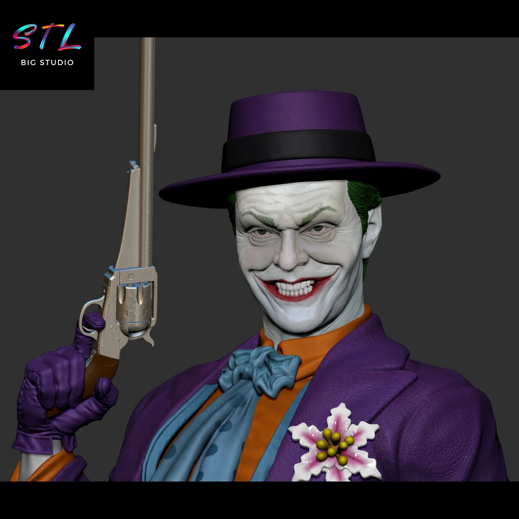 Joker STL | Jack Nicholson Version | 3D Printing Model Model — view 6