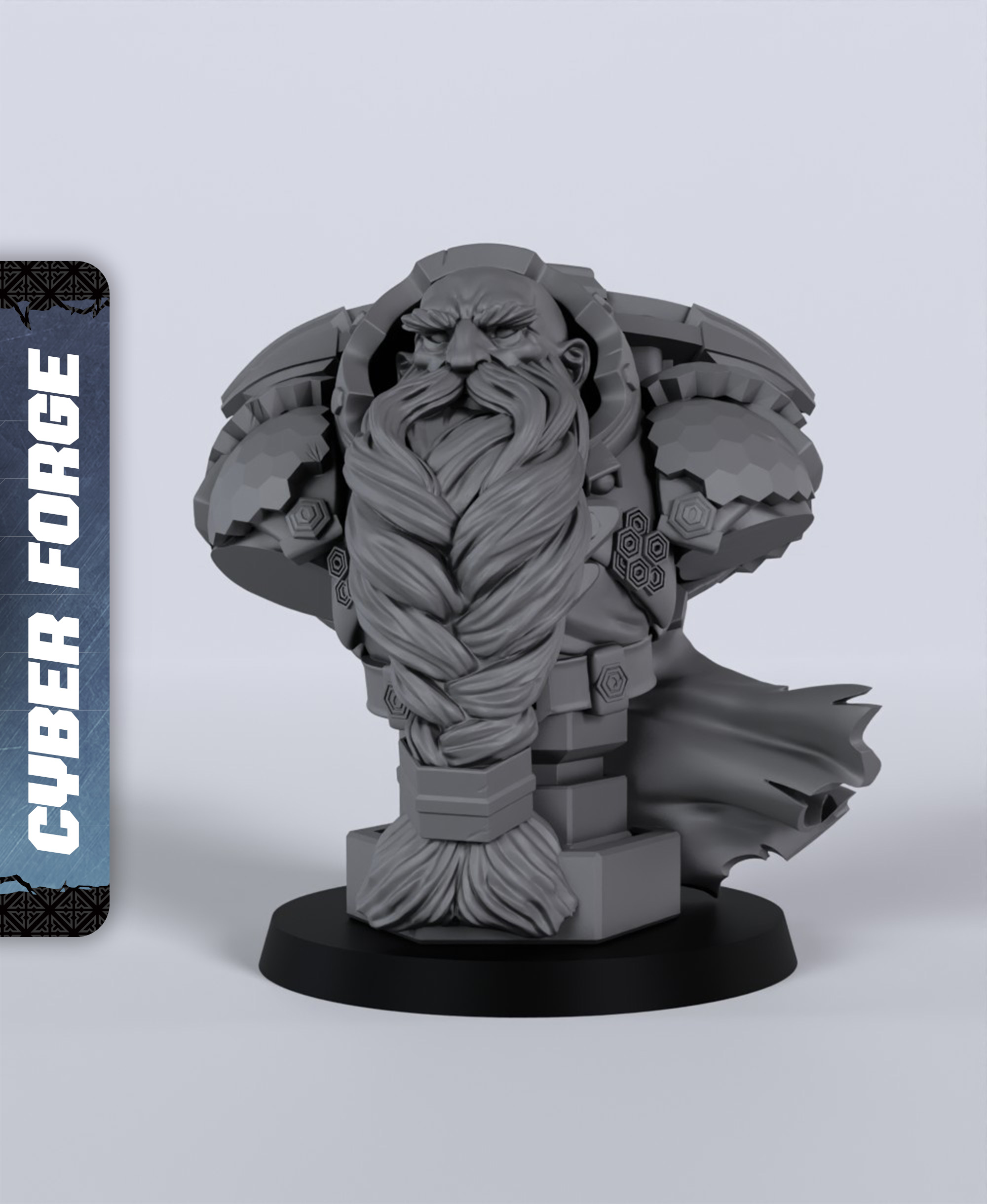 Lord Hexar Bust - With Free Cyberpunk - Sci-Fi Gift Ideas for RPG and Wargamers 3D STL Model