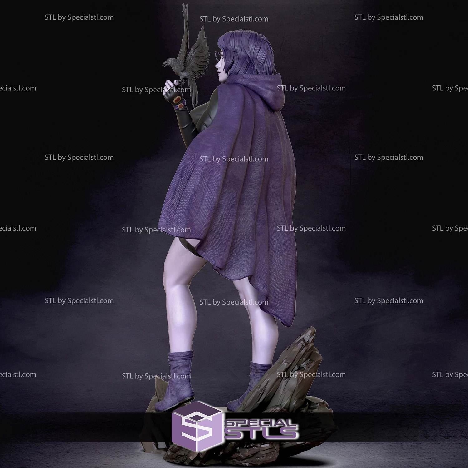 Raven Hood On 3D Printer Files STL Model — view 4