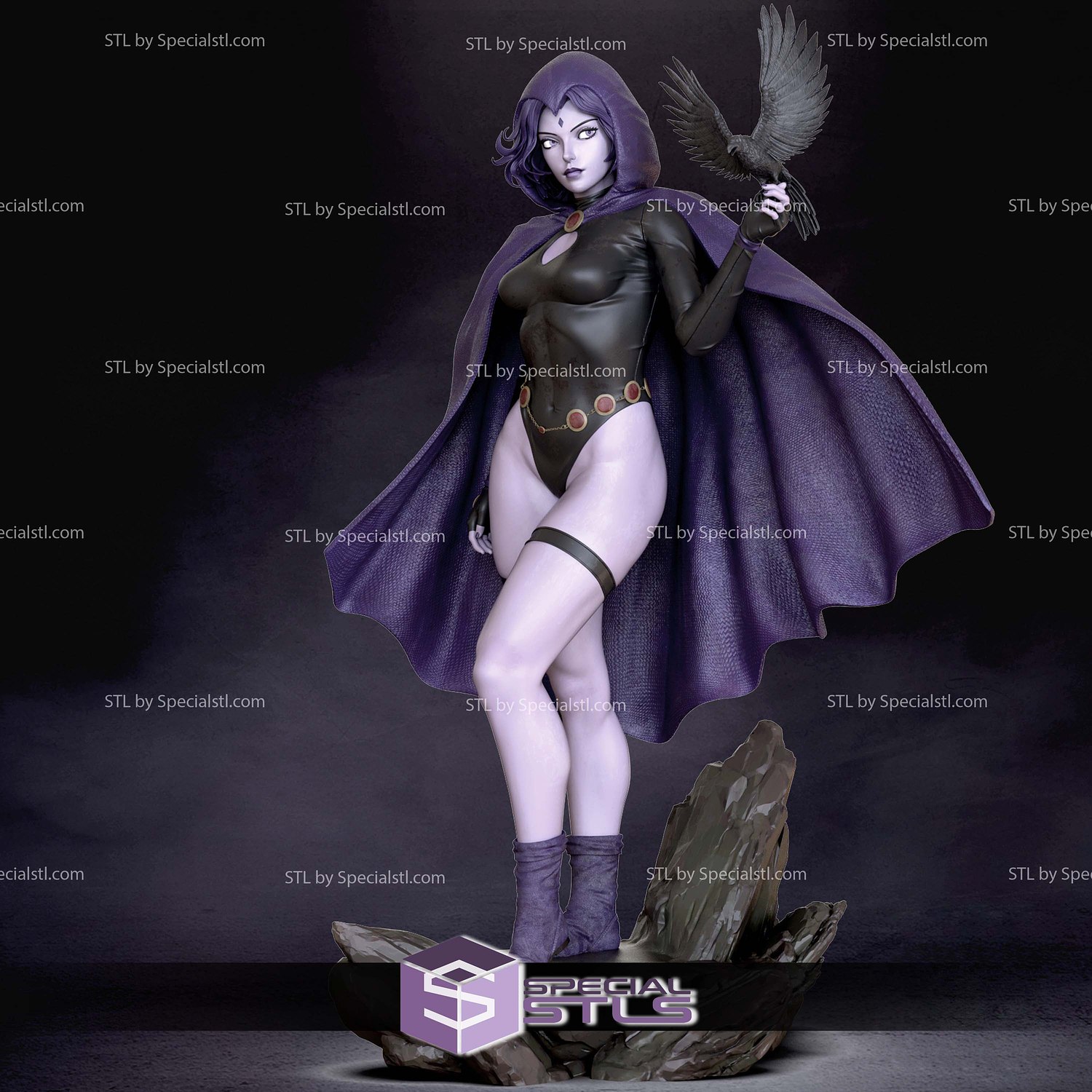 Raven Hood On 3D Printer Files STL Model — view 5