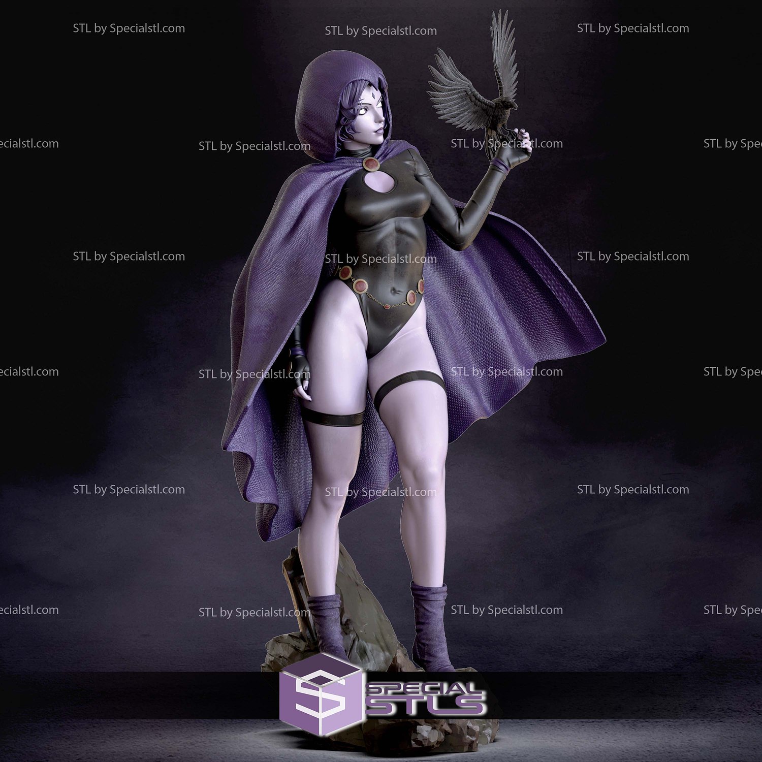 Raven Hood On 3D Printer Files STL Model — view 6