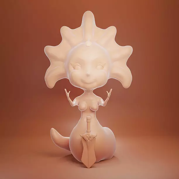 Baby Naga 3D OBJ Model