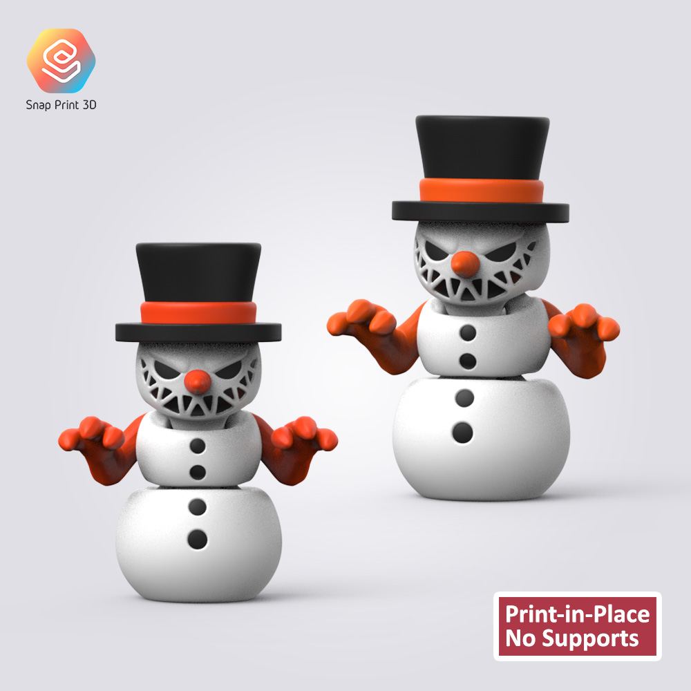Flexi Snowman 3D STL Model